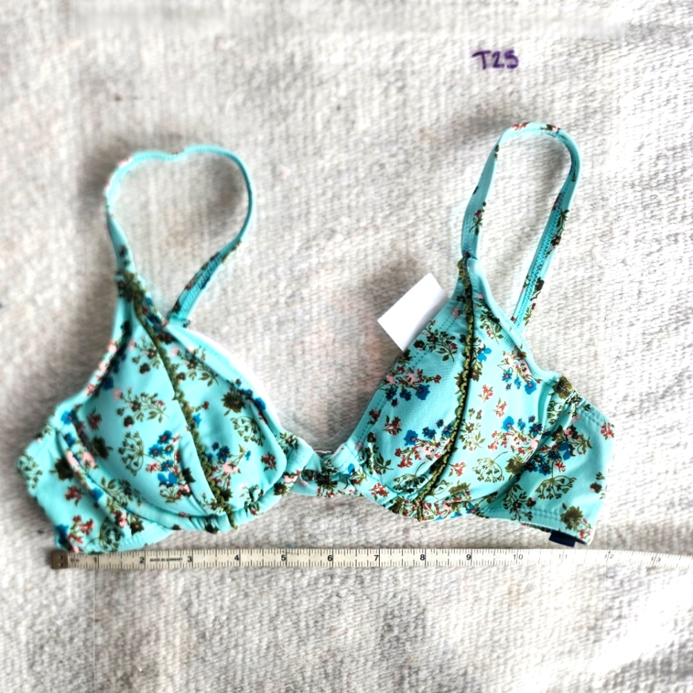 Splendid picturesque aqua bikini top padded underwire
